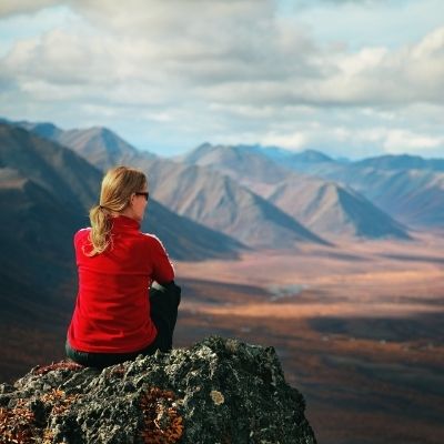 Woman on mountain